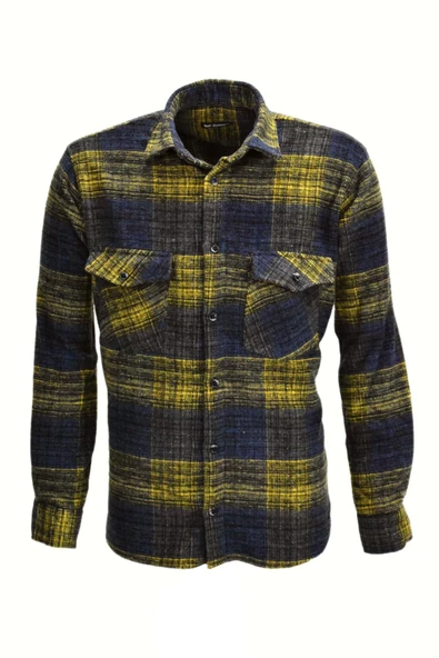 Erkek Çift Cepli Kapaklı Regular Fit Oduncu Gömlek BGL-ST03252 - Resim 3