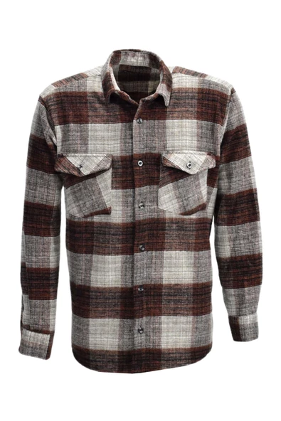 Erkek Çift Cepli Kapaklı Regular Fit Oduncu Gömlek BGL-ST03252 - Resim 2