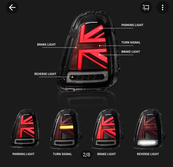 AUTOGP Mini cooper r57 stop lambası ledli british flag 2008 / 2014 - 3