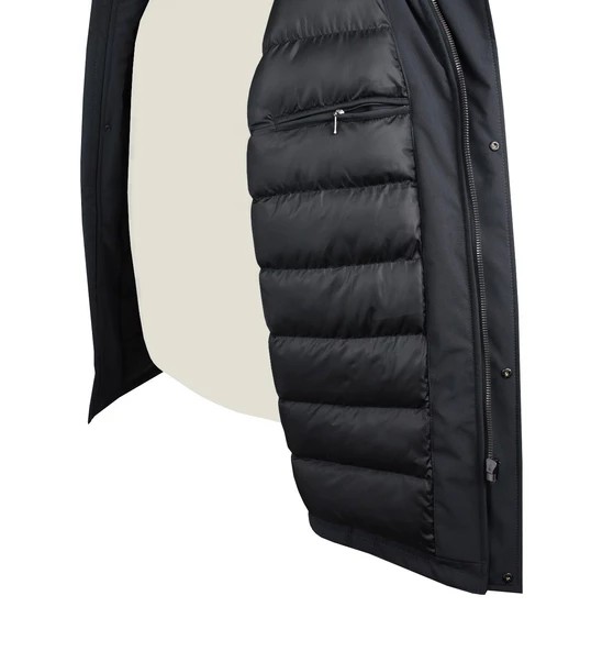 Büyük Beden Dolgulu Softshell Mont Antrasit - 6