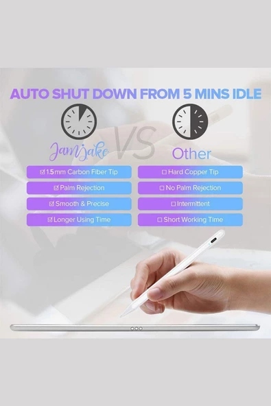 iPad 10,9 10.Nesil Uyumlu Avuç İçi Reddetmeli Dokunmatik Özel Çizim ve Yazı Kalemi MPQ03TU/A-MPQ13TU/A-MPQ23TU/A-MPQ33TU/A - 5