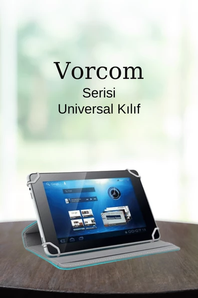 Vorcom Tablet Serisi Uyumlu Universal 10.1 inç Pu Deri Standlı Tablet Kılıfı Ultra﻿Pad-QuartzPro-S Tab7-QuartzLITE - 9