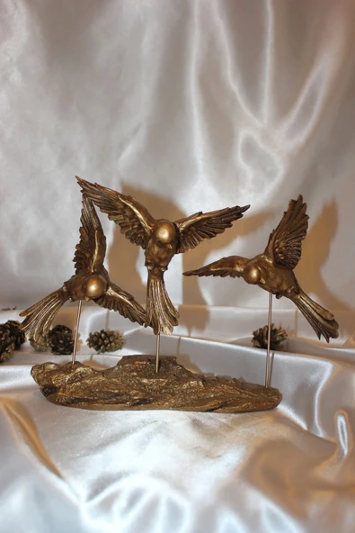 Kırlangıç Ebabil Kuşları Biblo Gold - Resim 3