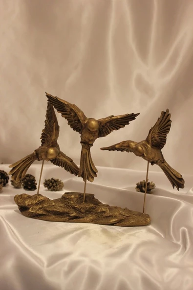 Kırlangıç Ebabil Kuşları Biblo Gold - Resim 2