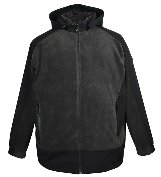 Büyük Beden Polarlı Softshel Mont Dekons Antrasit