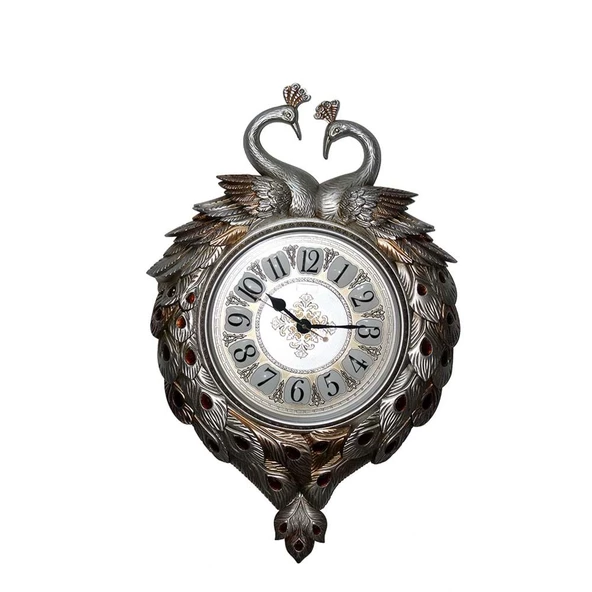 Duvara Asmalı Tavuskuşu Saat Dekoratif Hediyelik - 2