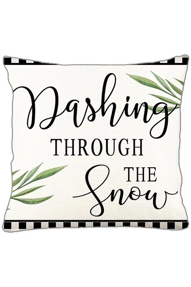 Yılbaşı, Christmas, Kış, Winter Ekoseli Seri Dashing No:1 Kırlent - Kırlent Kılıfı