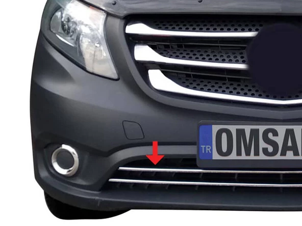 OMSA Mercedes Vito W447 Krom Ön Tampon Çıtası 2 Parça 2014-2024 Arası - 5