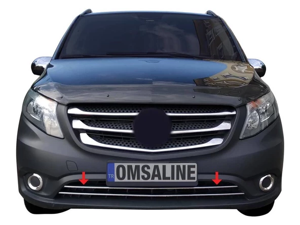 OMSA Mercedes Vito W447 Krom Ön Tampon Çıtası 2 Parça 2014-2024 Arası - 4