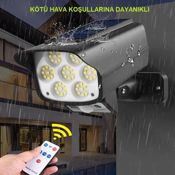 UpWay Sahte Kamera Görünümlü Güneş Enerjili 63 LED Solar Lamba Aydınlatma - 5