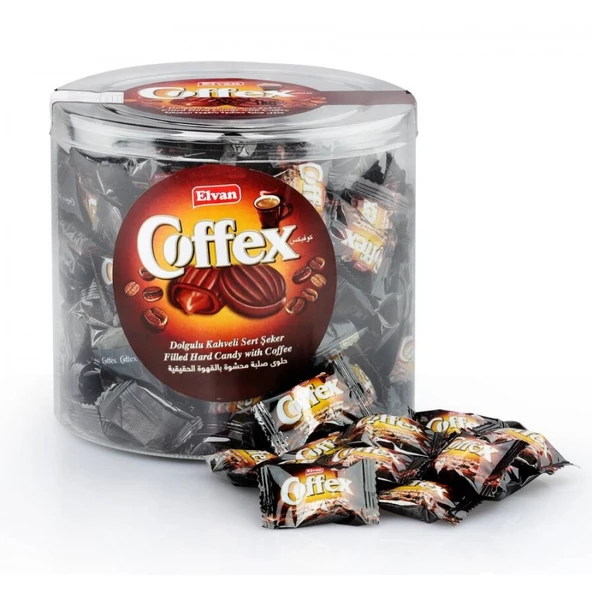 Elvan Coffex Kahveli Şeker 1000 Gr. Silindir (1 Kutu)