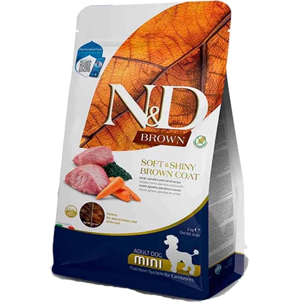 ND Brown Kuzu Etli Havuç Patates ve Spirulinalı Küçük Irk Köpek Maması 2 Kg