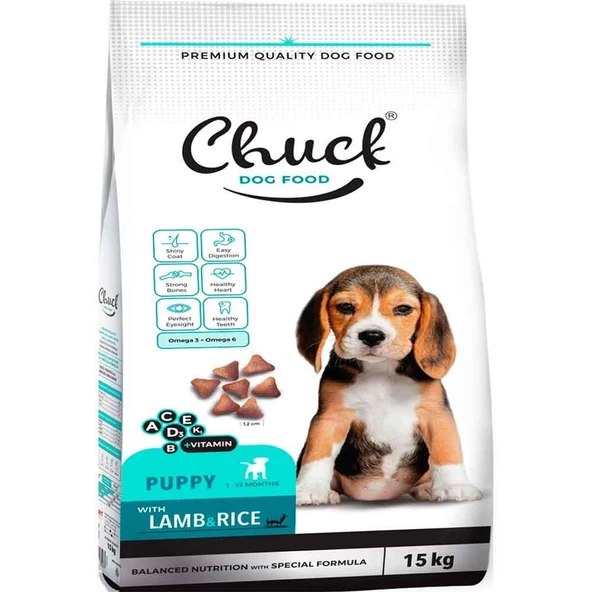 Chuck Kuzu Etli Yavru Köpek Maması 15 Kg