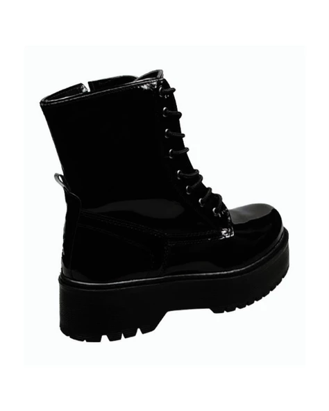 M.P. 232-1425 Zn Kadın Siyah Rugan Yüksek Taban Bot - 2