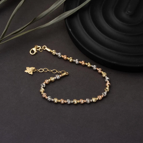 Dorika 14 Ayar Bayan Altın Bileklik - 5