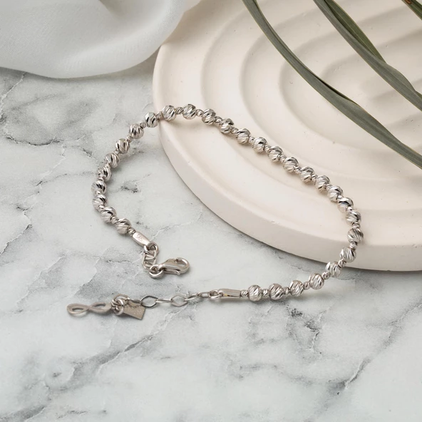 Beyaz Altın Dorika 14 Ayar Bileklik - Resim 4