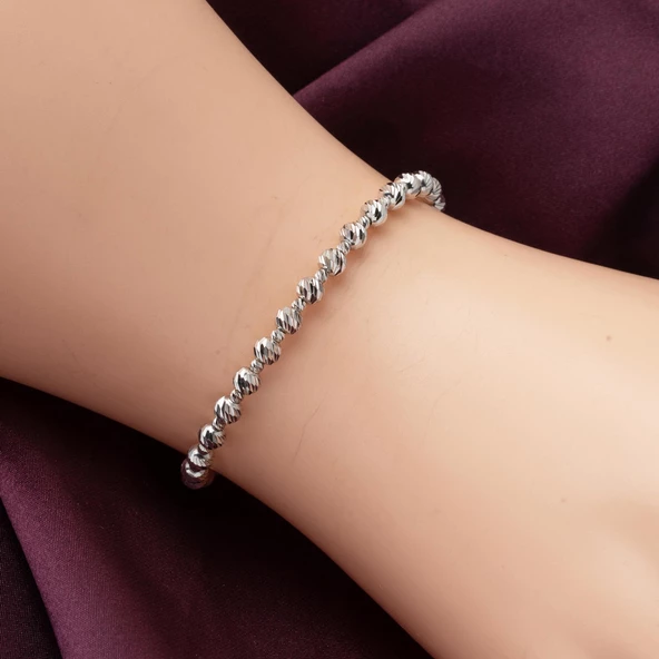 Beyaz Altın Dorika 14 Ayar Bileklik - Resim 3