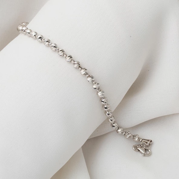 Beyaz Altın Dorika 14 Ayar Bileklik - Resim 5