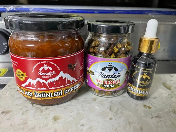 Çiçek Ballı Arı Ürünleri Karışımı 500gr (Bal,Polen,Perga,Propolis) - 4