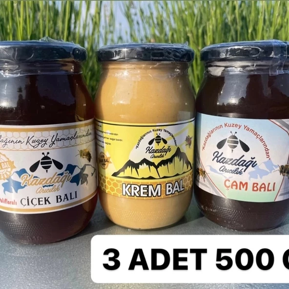 Bal Paketim 3 (3x500gr Çiçek & Çam & Krem Bal)