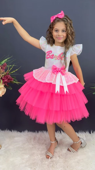 Pul Payet Tütülü Taçlı Parti Elbisesi MNK0555 - 2