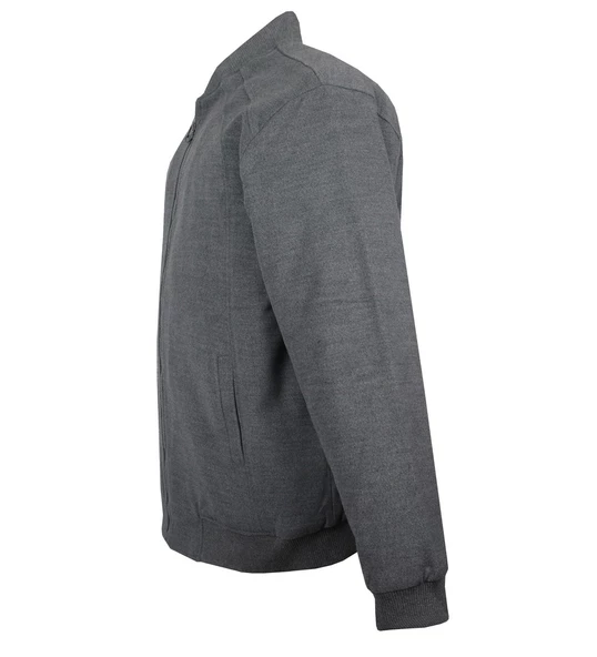 Büyük Beden Ribanalı Kaşe Mont Gri - 2