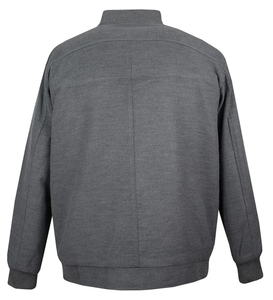 Büyük Beden Ribanalı Kaşe Mont Gri - 3