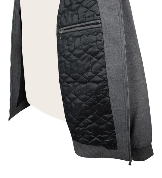 Büyük Beden Ribanalı Kaşe Mont Gri - 6