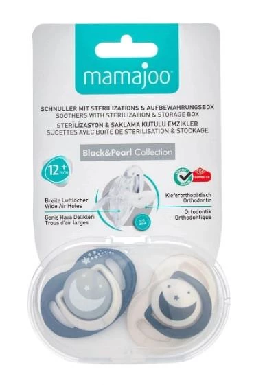 Mamajoo Yalancı Emzik 12 Ay+ Black&Pearl | Gece - Gündüz ürün görseli