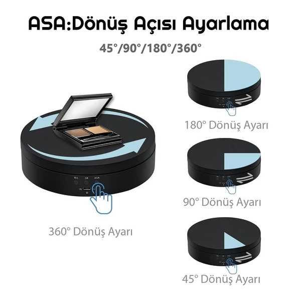 UpWay 360 Derece Hız Ayarlı Otomatik Döner Motorlu Ürün Teşhir Fotoğraf Çekim Standı - 2