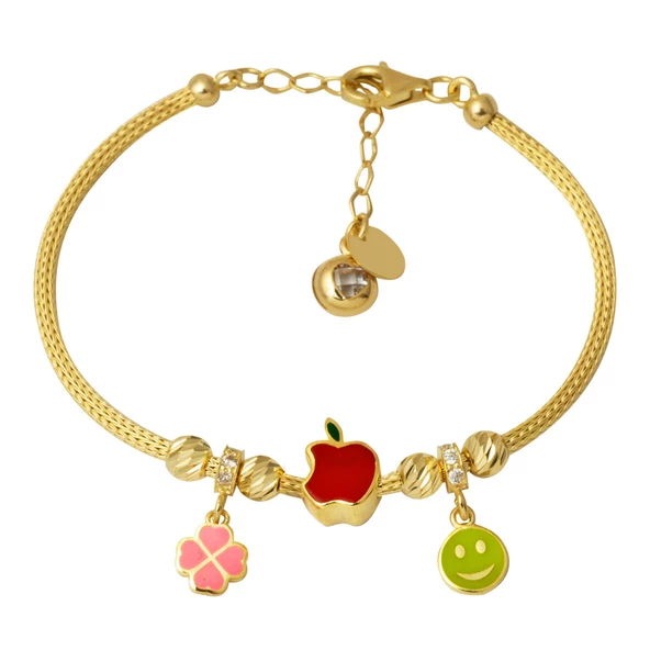 Elma Model Pandora Altın Çocuk Bilekliği ürün görseli 1