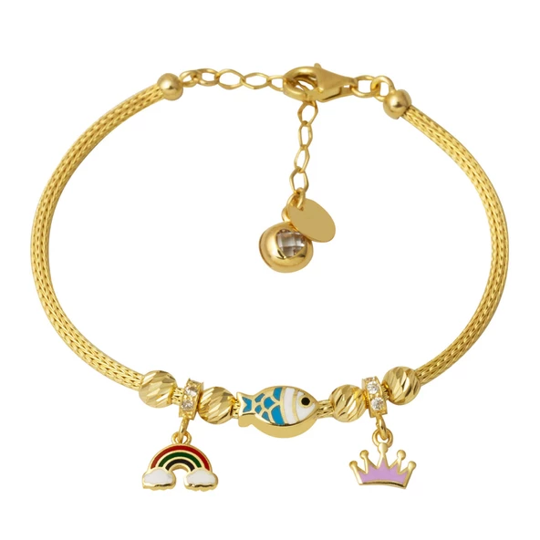 Balık Pandora Altın Çocuk Bilekliği ürün görseli 1