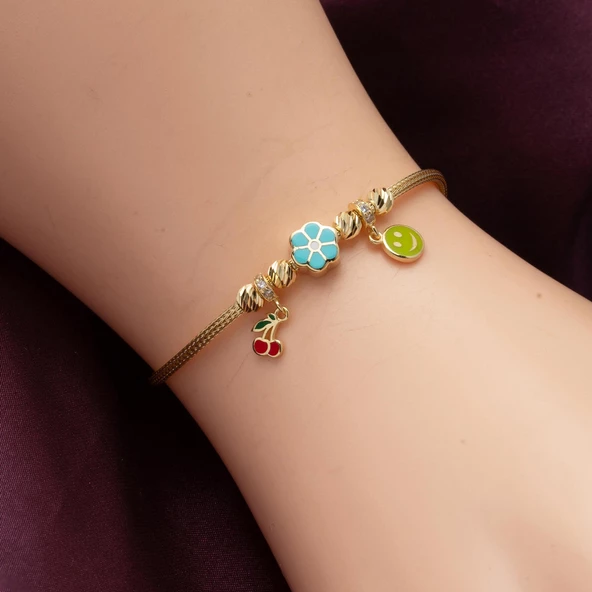 Papatya Altın Pandora Çocuk Bilekliği - Resim 2