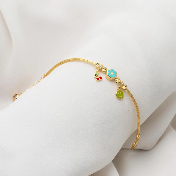 Papatya Altın Pandora Çocuk Bilekliği - Resim 5