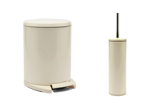 Primanova Cigo Pedallı Paslanmaz Çelik Çöp Kovası + Klozet fırçası - 5