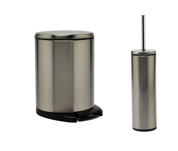 Primanova Cigo Pedallı Paslanmaz Çelik Çöp Kovası + Klozet fırçası - 2