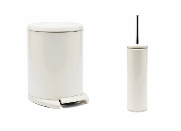 Primanova Cigo Pedallı Paslanmaz Çelik Çöp Kovası + Klozet fırçası - 8