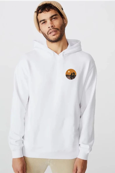 One Piece Anime Thousand Sunny Beyaz Erkek 3ip Kapşonlu  Sweatshirt ürün görseli