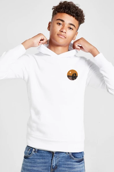 One Piece Anime Thousand Sunny Beyaz Çocuk 3ip Kapşonlu  Sweatshirt