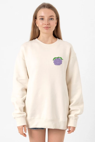 One Piece Anime Yami Yami Devil Fruit Ekru Kadın 2ip Sweatshirt