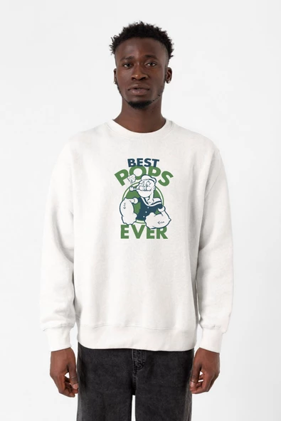Popeye Best Pops Ever Beyaz Erkek 2ip Sweatshirt