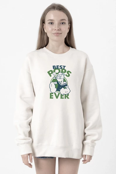 Popeye Best Pops Ever Beyaz Kadın 2ip Sweatshirt ürün görseli
