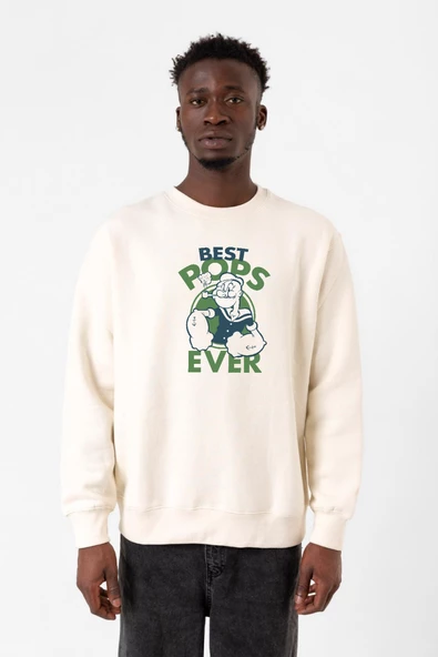 Popeye Best Pops Ever Ekru Erkek 2ip Sweatshirt