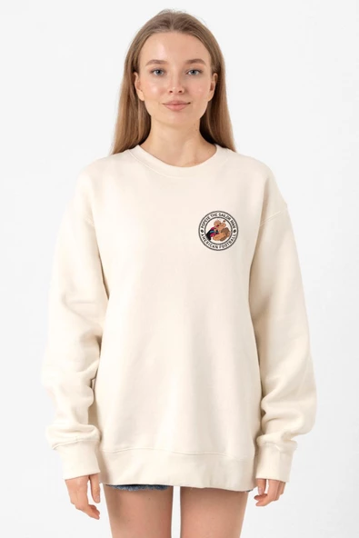 Popeye The Sailor Man Ekru Kadın 2ip Sweatshirt