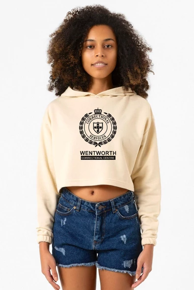 Prison Break Wentworth Bej Kadın Crop Kapşonlu ürün görseli 1