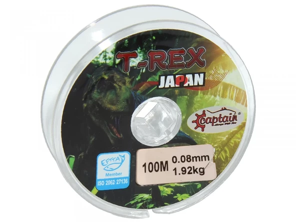 Captain TRex 100mt Monofilament Misina Beyaz 0.08 mm