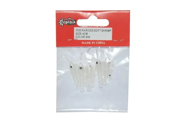 Captain 3050 Silikon Karides 4cm Suni Yem 5'li Paket 006