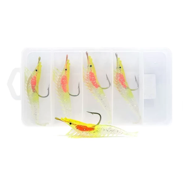 Captain 3066 Silikon Karides 8.5cm Suni Yem 5'li Kutu 02