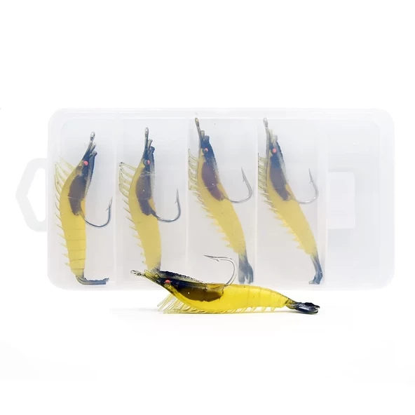 Captain 3066 Silikon Karides 8.5cm Suni Yem 5'li Kutu 01