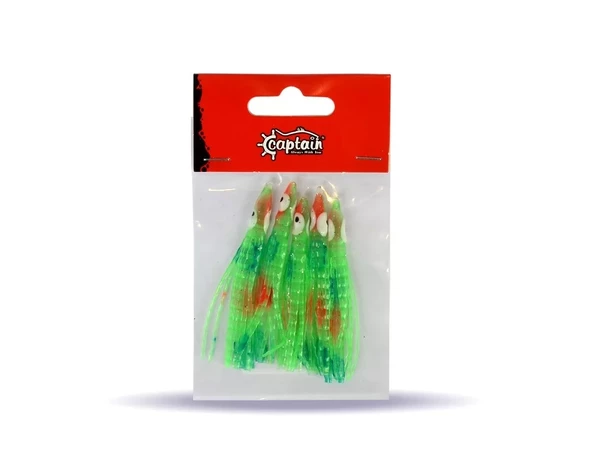 Captain 3594 Octopus Curly 6cm Ahtapot Sübye 5'li Paket Suni Yem 5
